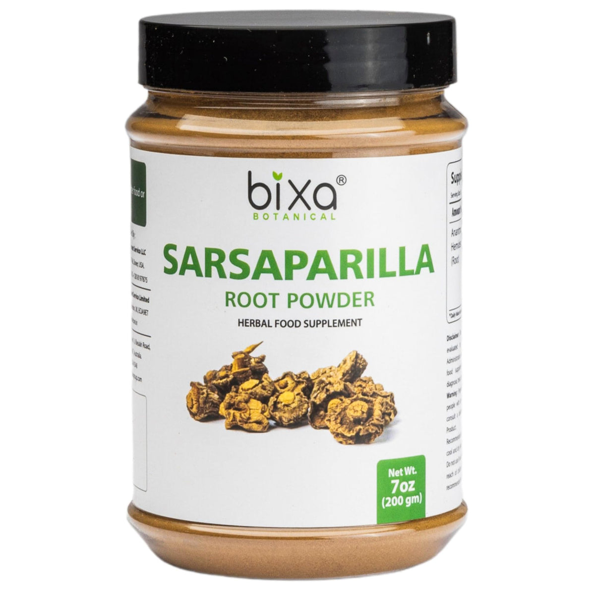 Poudre de racine de sarsaparille bixa BOTANICAL 200g vue avant
