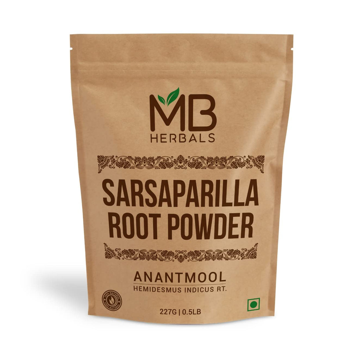 Poudre de racine de sarsaparille MB Herbals 227g vue avant