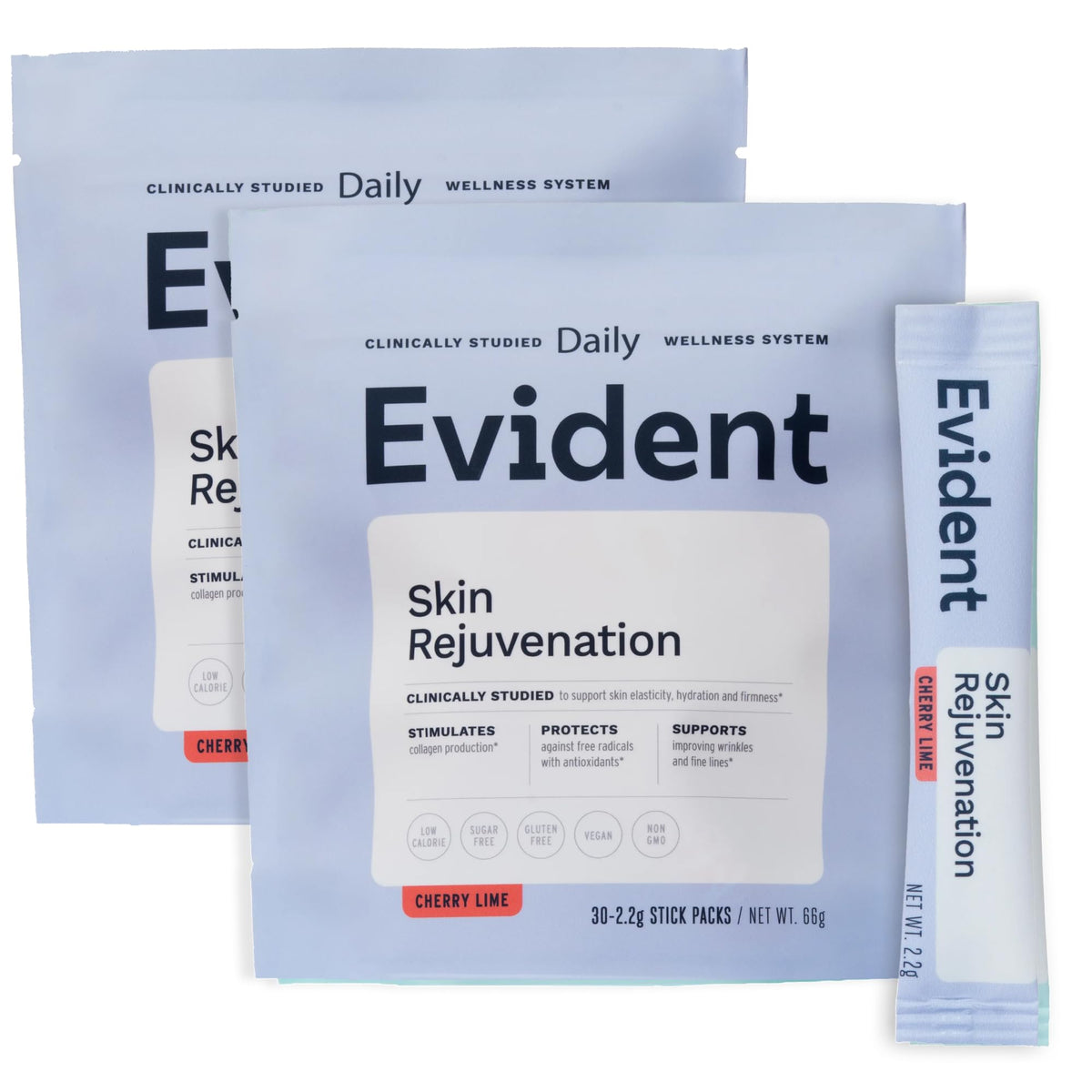 Poudre de Rajeunissement de la Peau EVIDENT WELLNESS, sachets de 30 pièces