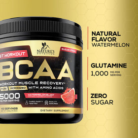 Poudre de récupération musculaire BCAA Nature's Nutrition avec fruits