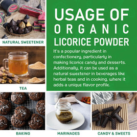 Poudre de réglisse Jiva Organics dans un environnement de cuisine