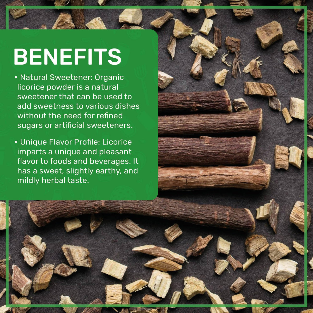 Poudre de réglisse Jiva Organics sur une cuillère en bois