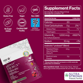 Poudre de ResBiotic resG Prebeet dans un verre d'eau