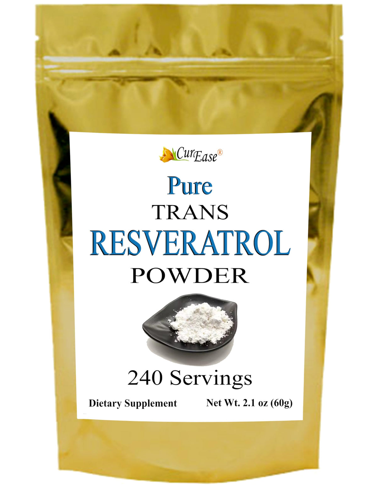 Poudre de resvératrol 60g vue avant