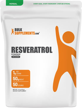 Poudre de Resvératrol BulkSupplements 50g vue de face