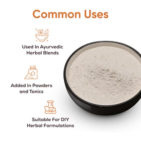 Poudre de Safed Musli Bio Just Jaivik à côté d'une cuillère