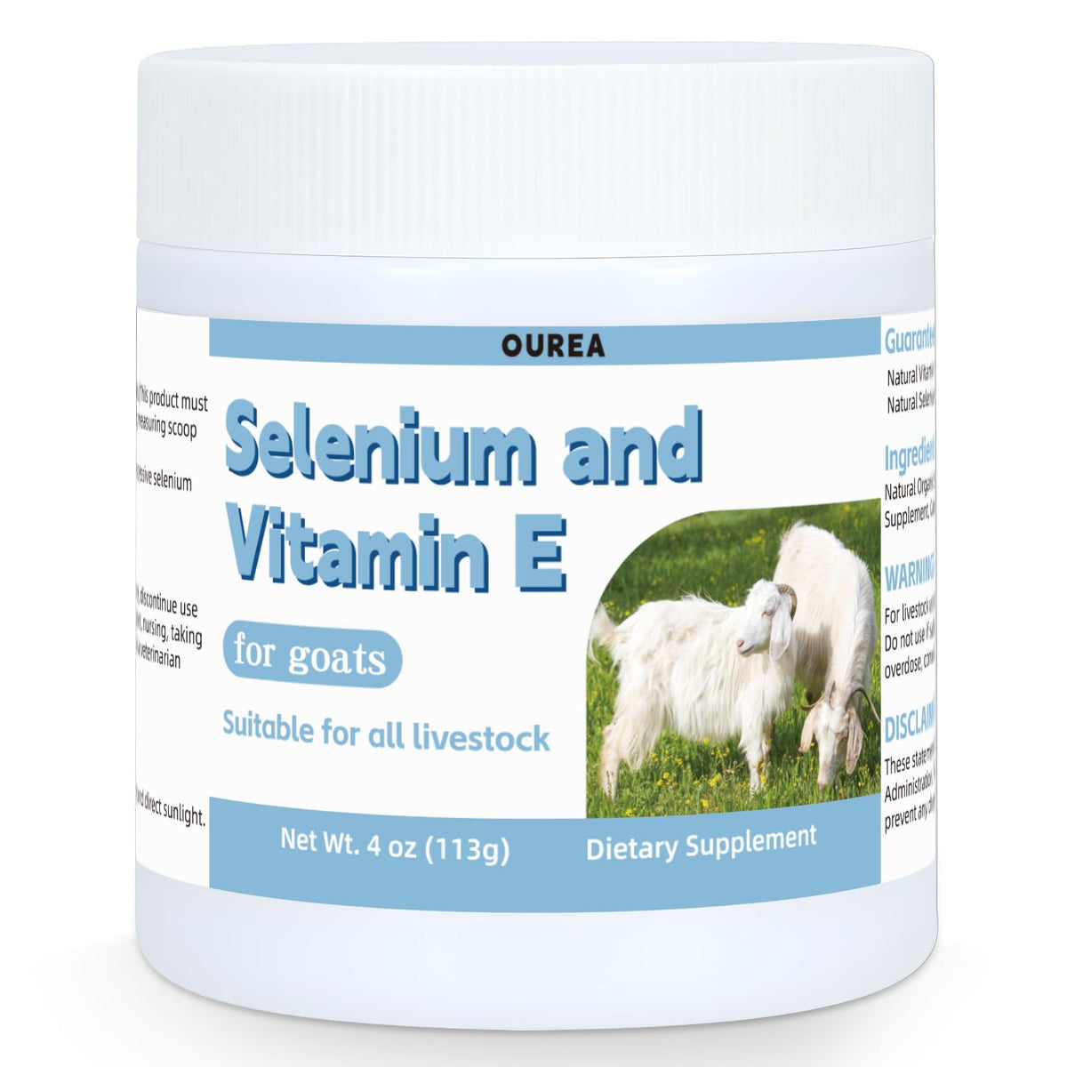 Poudre de sélénium et vitamine E Ourea 150g vue de face