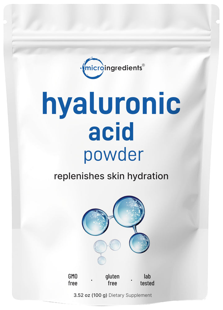 Poudre de sérum acide hyaluronique Micro Ingredients 100g vue de face