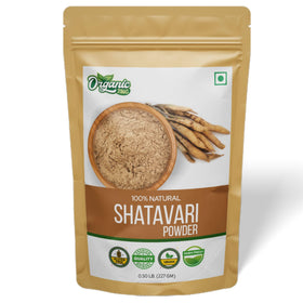 Poudre de Shatavari ORGANIC ZING vue avant dans un sachet hermétique