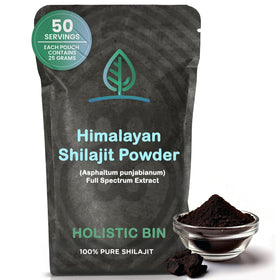 Poudre de Shilajit brut Himalayen Holistic Bin 32g vue avant