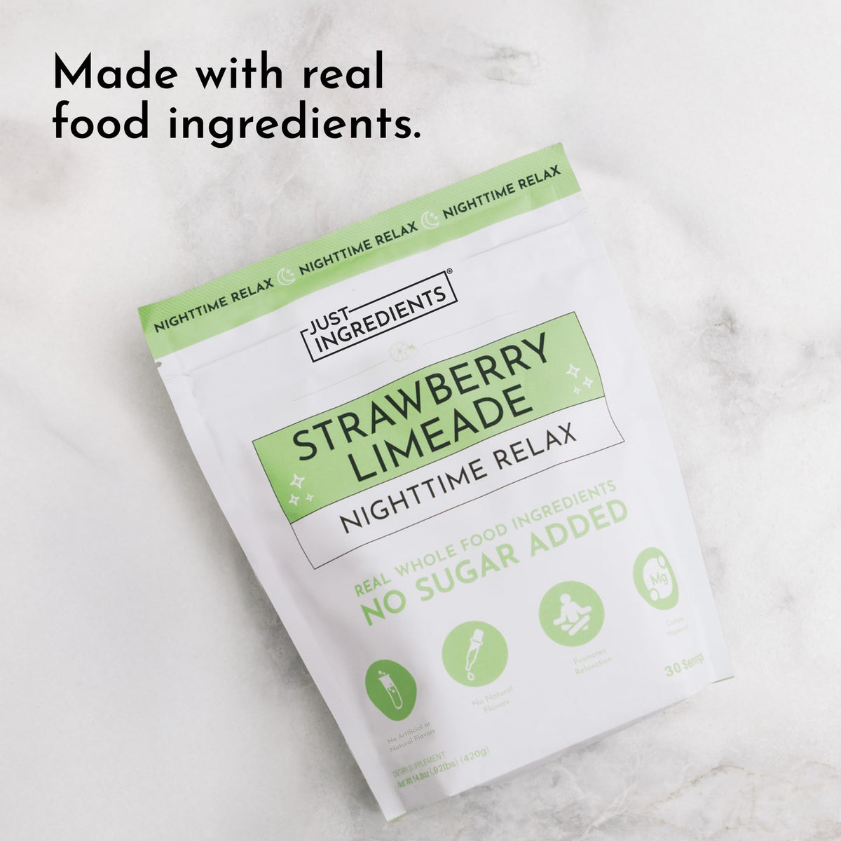 Poudre de Sommeil JUST INGREDIENTS Strawberry Limeade 440g en préparation