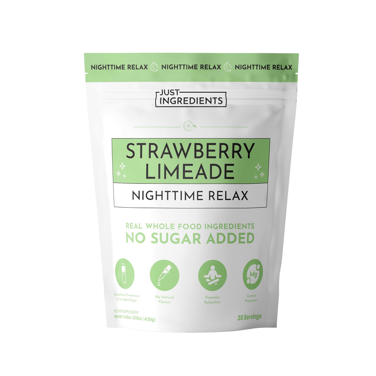 Poudre de Sommeil JUST INGREDIENTS Strawberry Limeade 440g vue avant