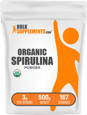 Poudre de Spiruline Bio BulkSupplements 540g vue de face