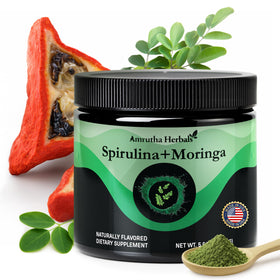 Poudre de Spiruline Bio et Moringa Amrutha Herbals, cuillère à doser