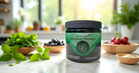 Poudre de Spiruline Bio et Moringa Amrutha Herbals, pot refermable