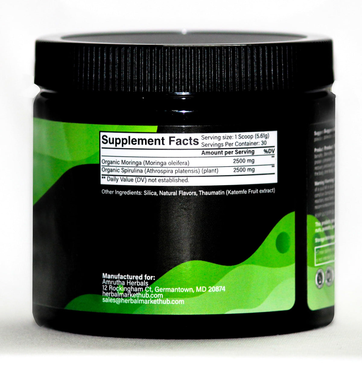 Poudre de Spiruline Bio et Moringa Amrutha Herbals, utilisation quotidienne