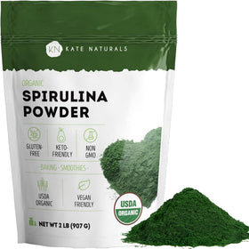 Poudre de spiruline bio Kate Naturals 912g vue de face