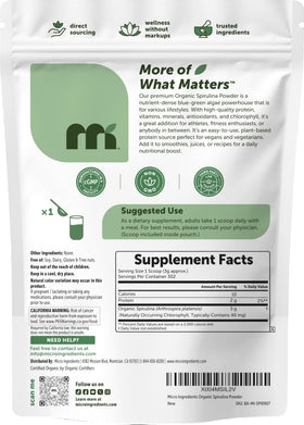 Poudre de spiruline bio Micro Ingredients dans un bol