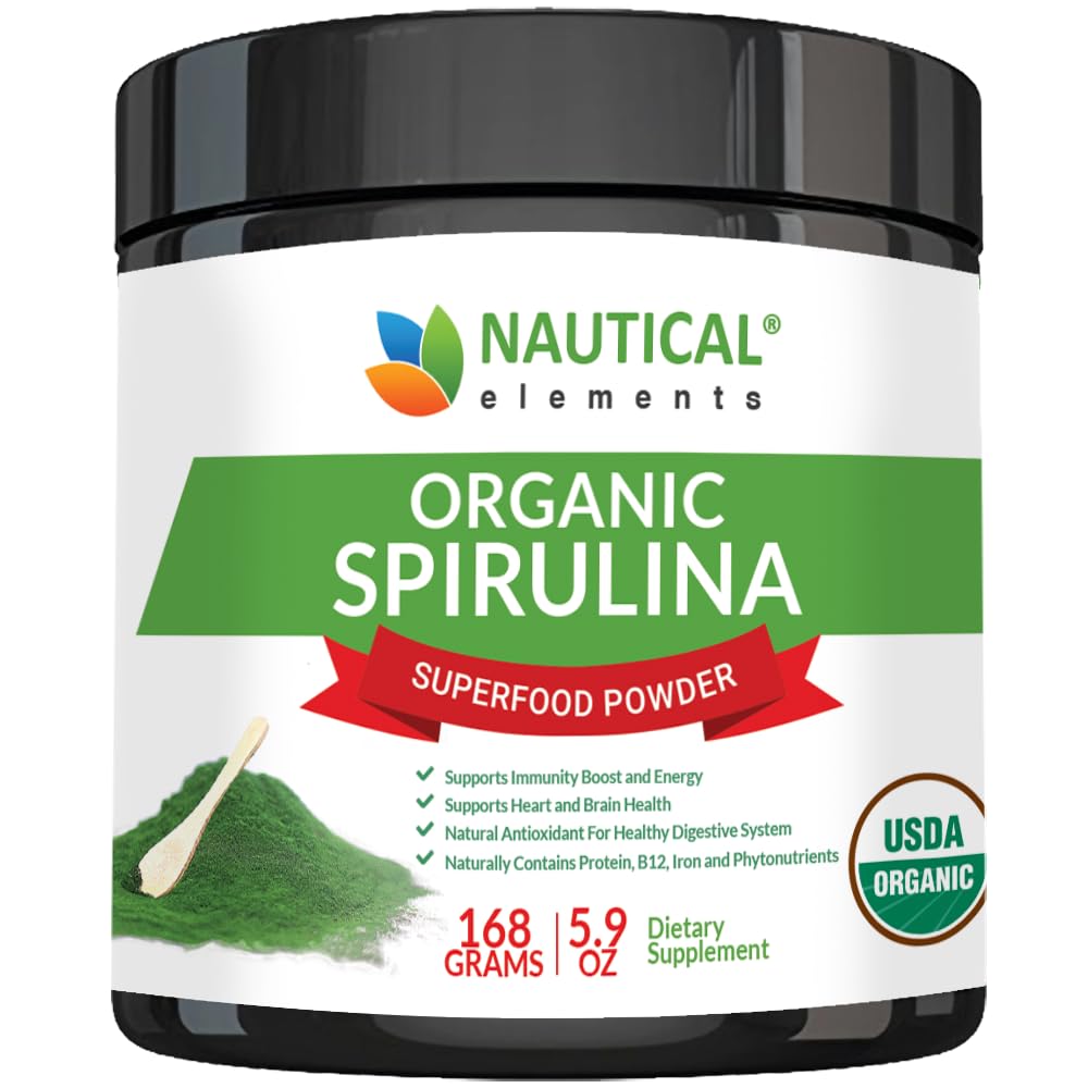 Poudre de Spiruline Bio Nautical Elements 259g vue de face