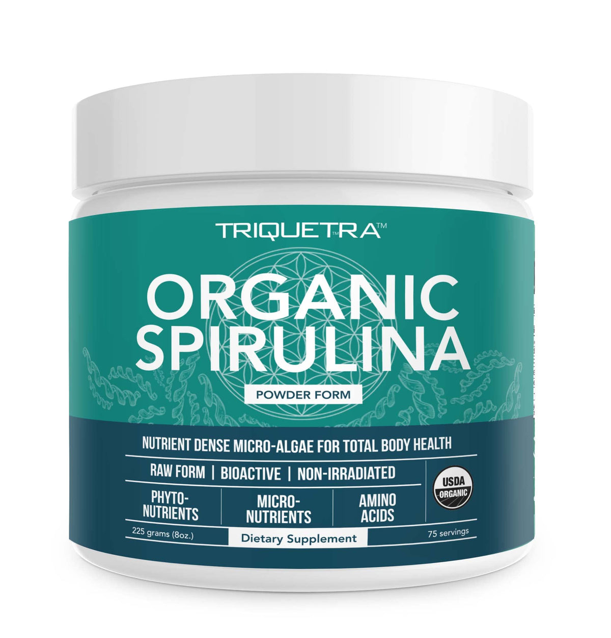 Poudre de spiruline bio Parry 272g vue de face
