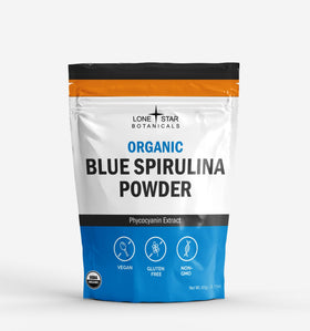 Poudre de Spiruline Bleue Bio 68g de Lone Star Botanicals vue de face