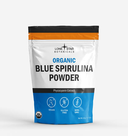 Poudre de Spiruline Bleue Bio 68g de Lone Star Botanicals vue de face