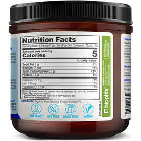 Poudre de spiruline bleue bio biophix avec des ingrédients naturels