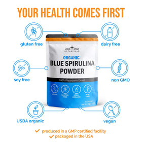 Poudre de Spiruline Bleue Bio dans un bol