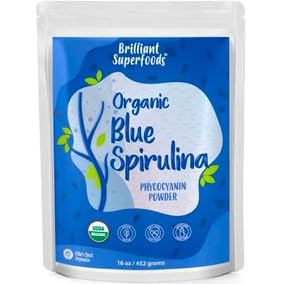 Poudre de spiruline bleue bio Ellie's Best vue de face dans son emballage