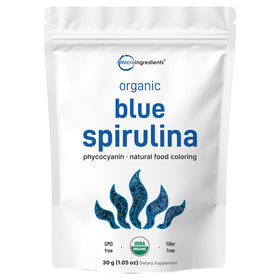 Poudre de Spiruline Bleue Bio Micro Ingredients sachet avant