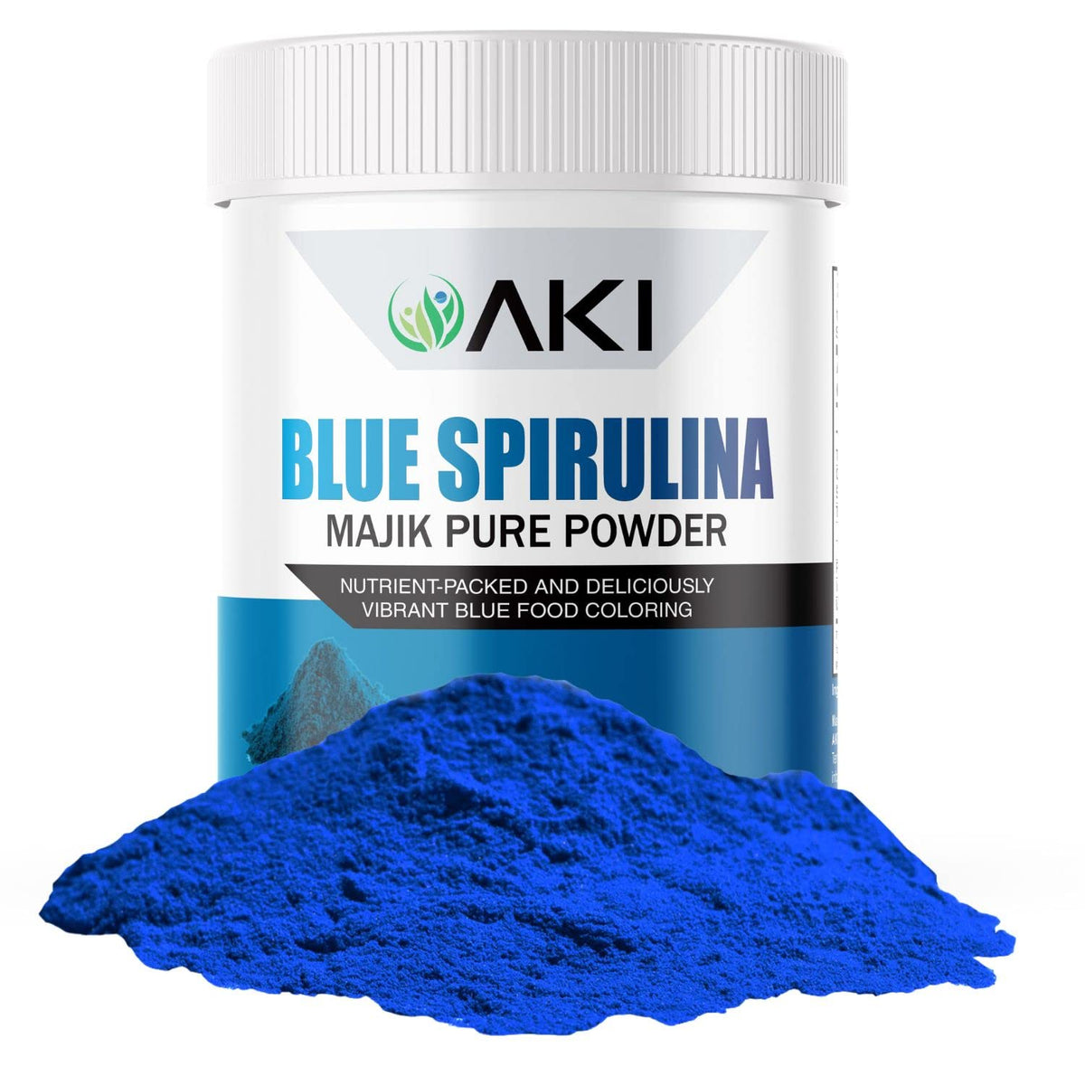 Poudre de Spiruline Bleue E18 AKI ORGANIC vue de face