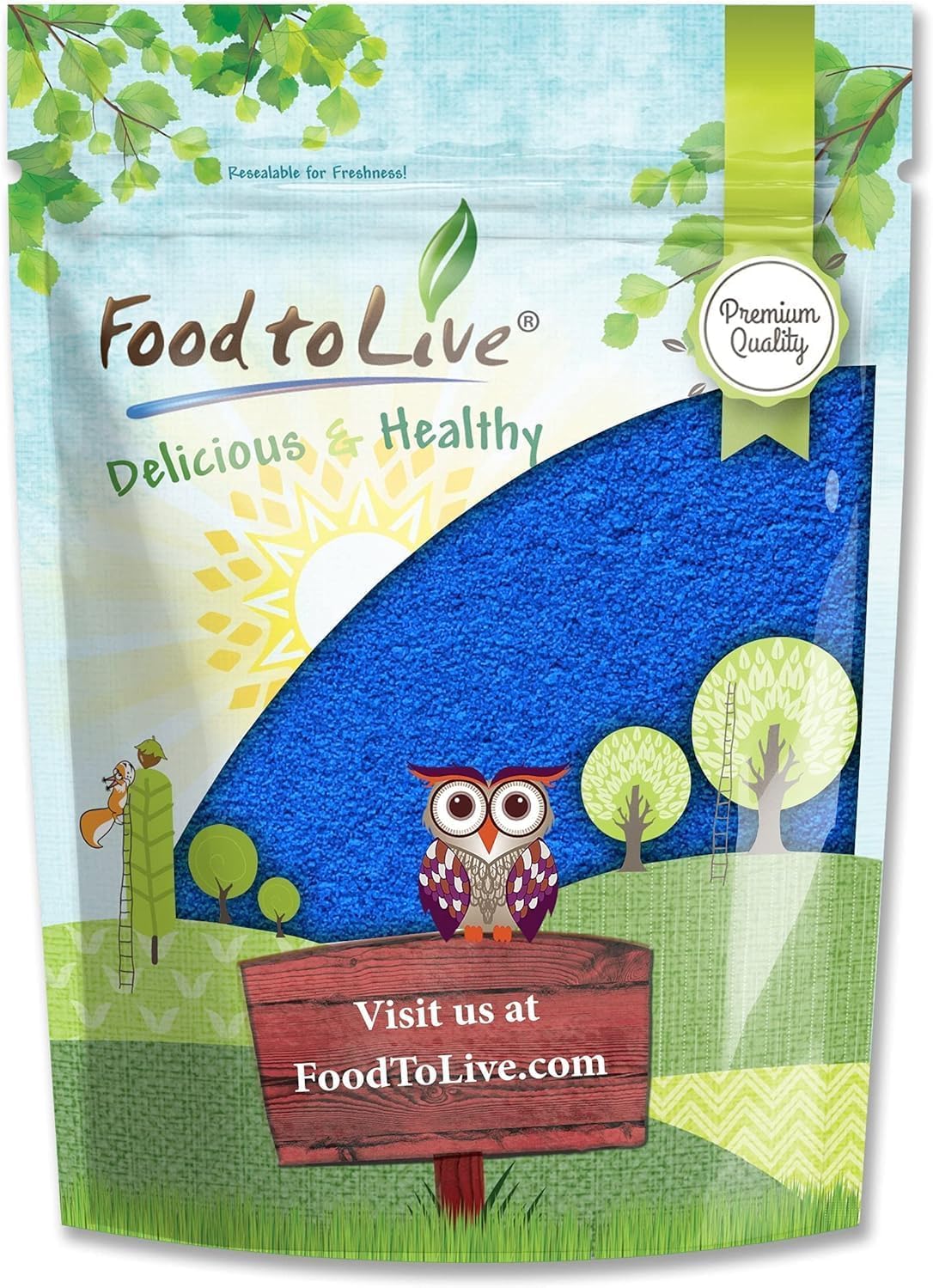 Poudre de Spiruline Bleue Food to Live 59g vue de face