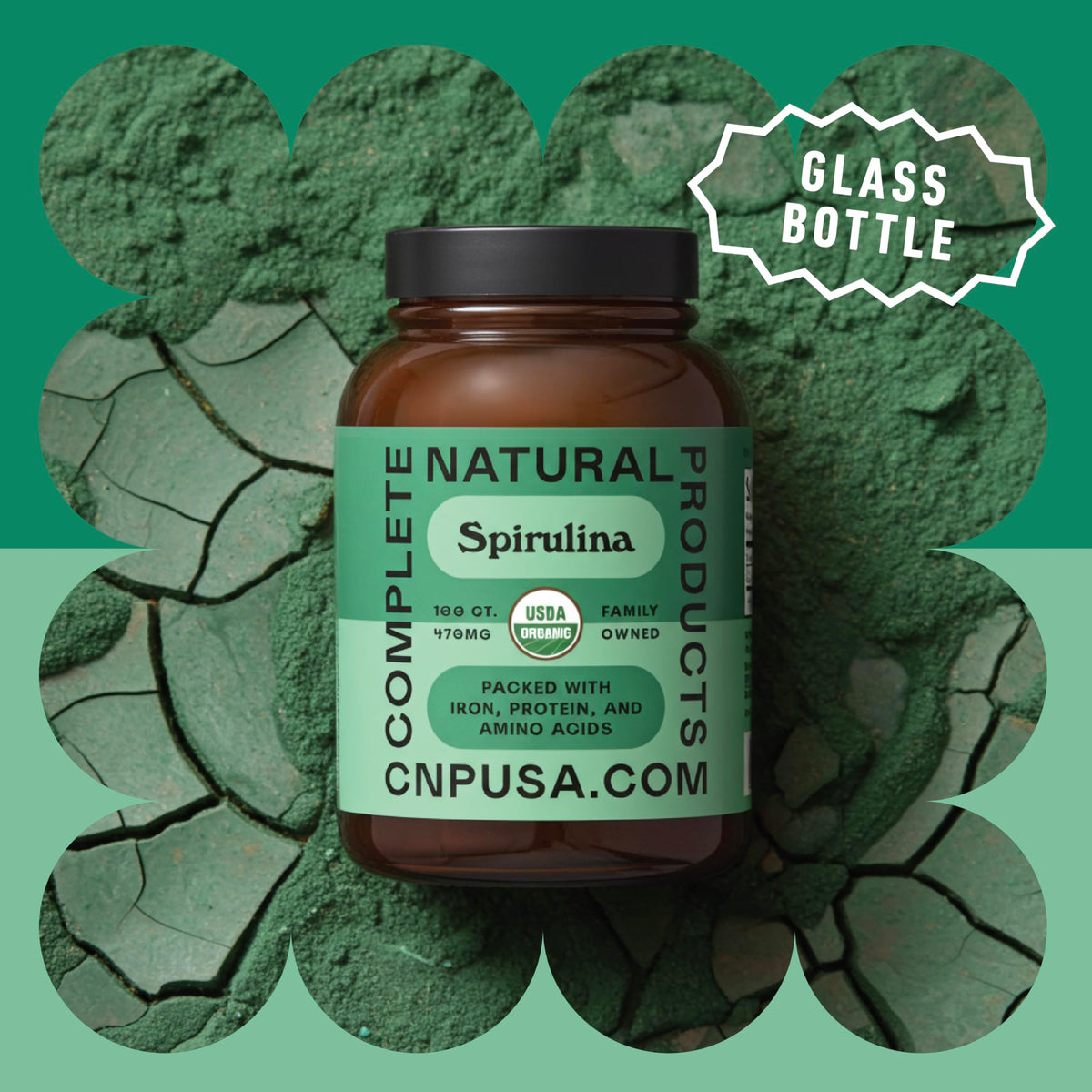 Poudre de Spiruline Bleue Hawaïenne 470mg - étiquette de produit