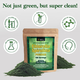 Poudre de Spiruline Chlorella 50/50 Good Natured sachet arrière