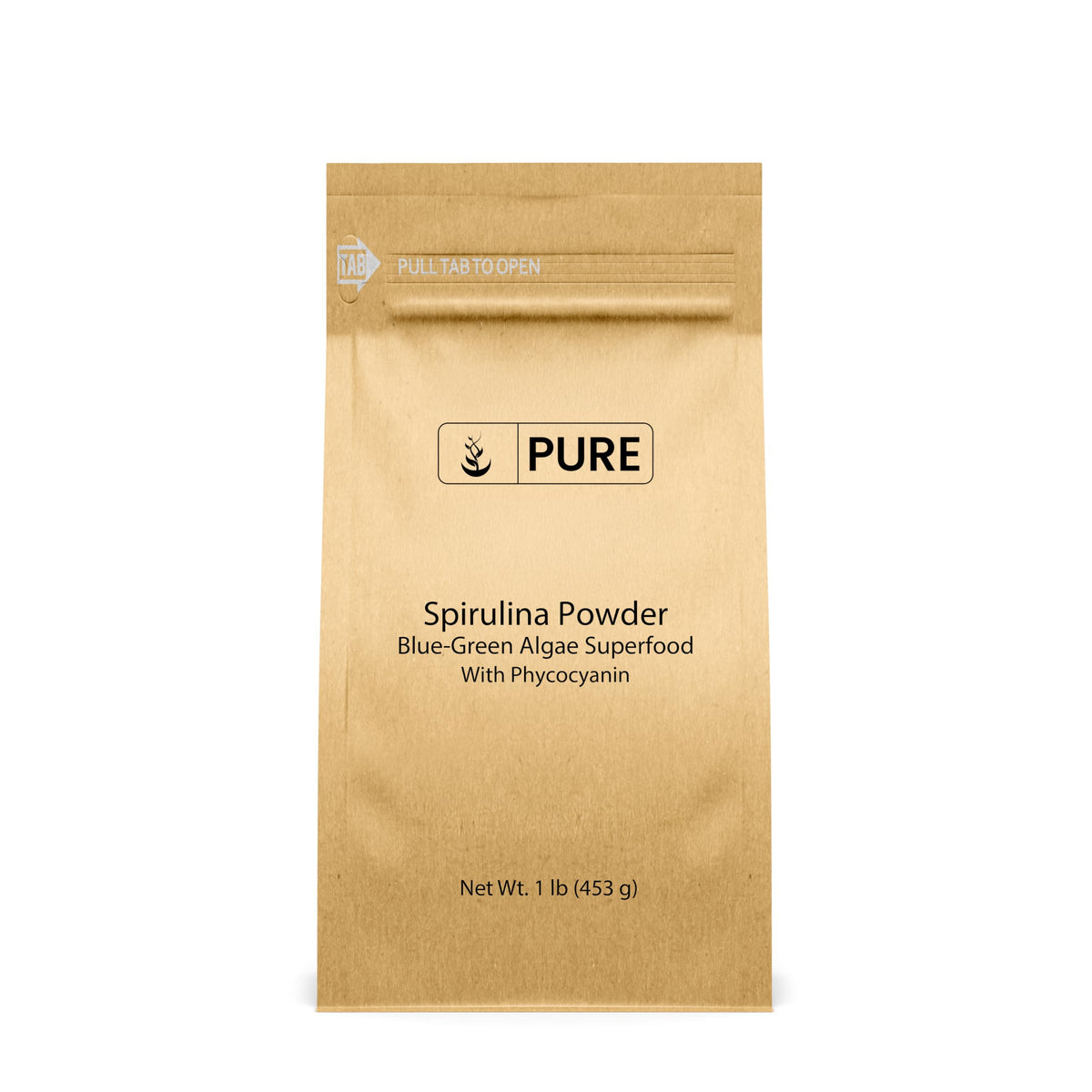 Poudre de spiruline PURE ORIGINAL INGREDIENTS 472g vue avant