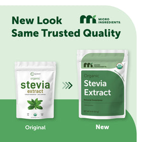 Poudre de Stevia Bio Micro Ingredients 240g avec scoop inclus