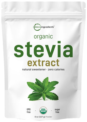Poudre de Stevia Bio Micro Ingredients 240g vue de face