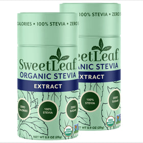Poudre de Stévia Bio SweetLeaf 100g, vue avant du flacon