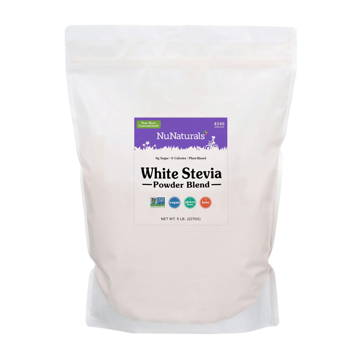 Poudre de stevia blanche Nunaturals, emballage avant