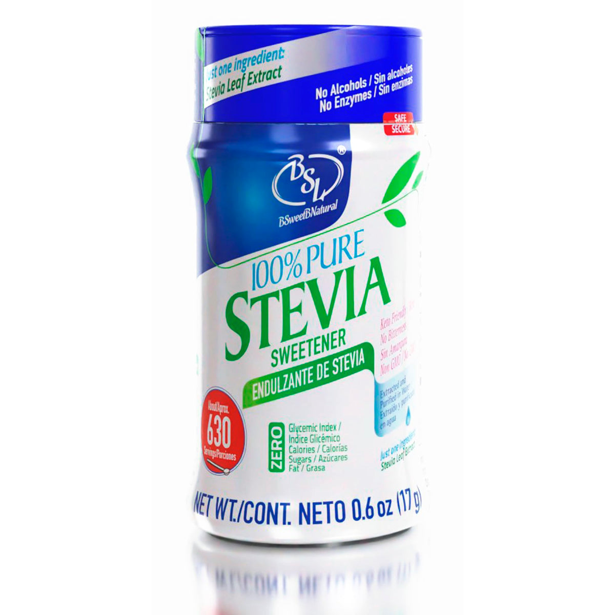 Poudre de Stevia BSL BSWEETBNATURAL 100% pure vue de devant