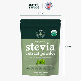 Poudre de Stevia NatriSweet sur une table de cuisine