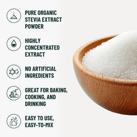 Poudre de Stevia NatriSweet versée dans une cuillère
