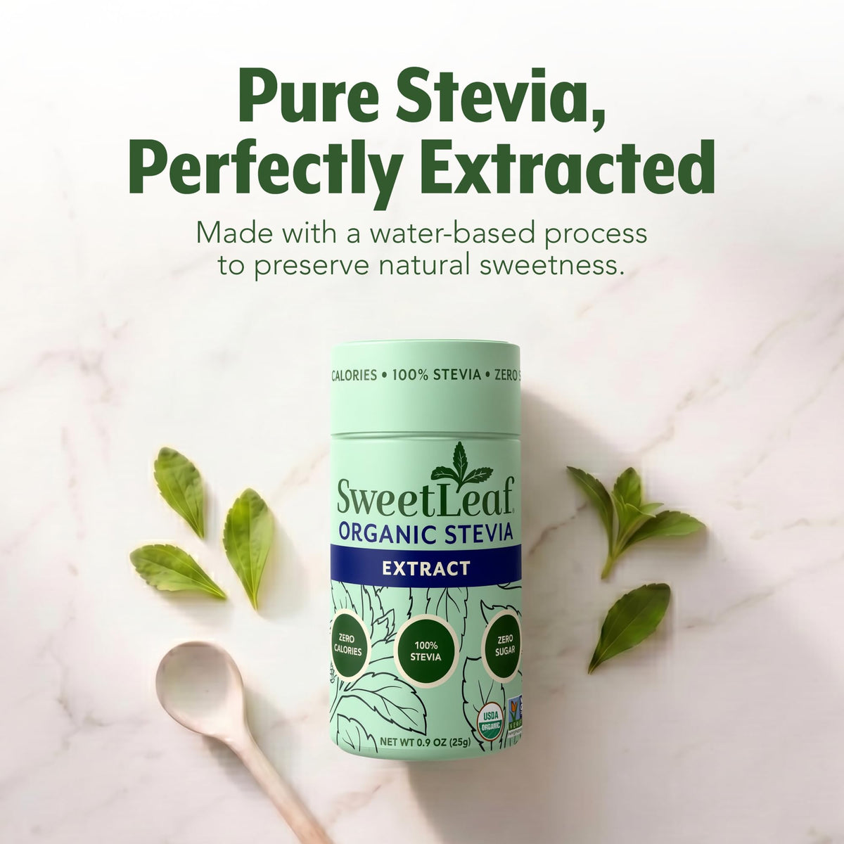 Poudre de Stévia SweetLeaf dans une boisson chaude