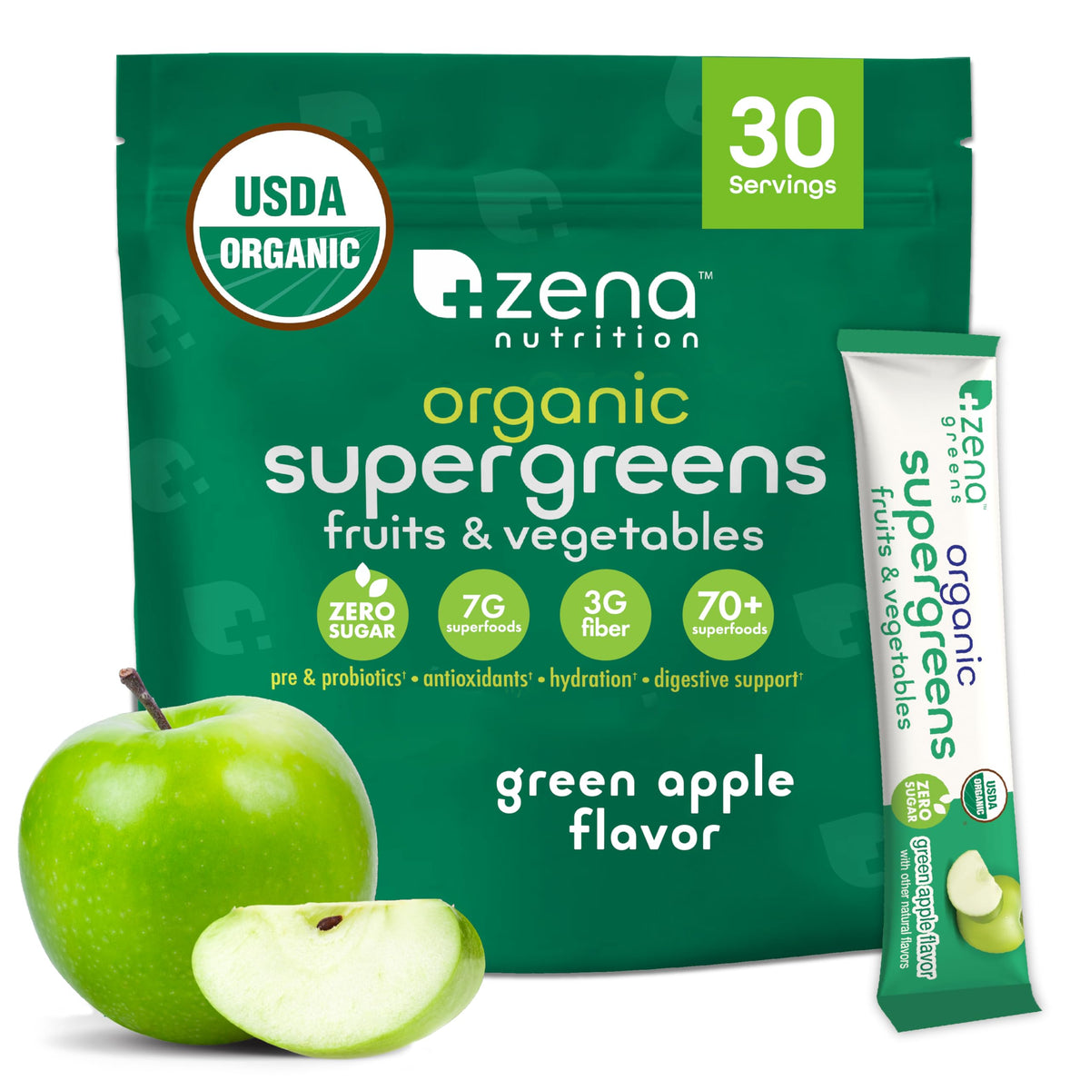 Poudre de super aliments bio Zena Nutrition sachets de 30 unités