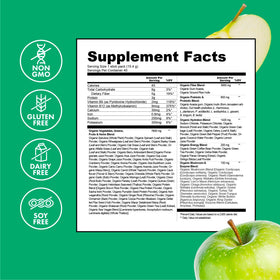 Poudre de super aliments bio Zena Nutrition sur une table