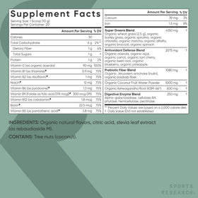 Poudre de super-aliments biologique Sports Research 272g sur une table