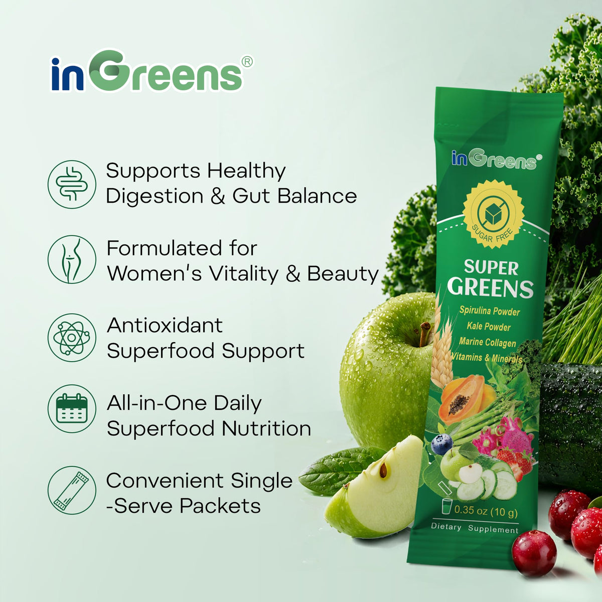 Poudre de super aliments inGreens avec fruits