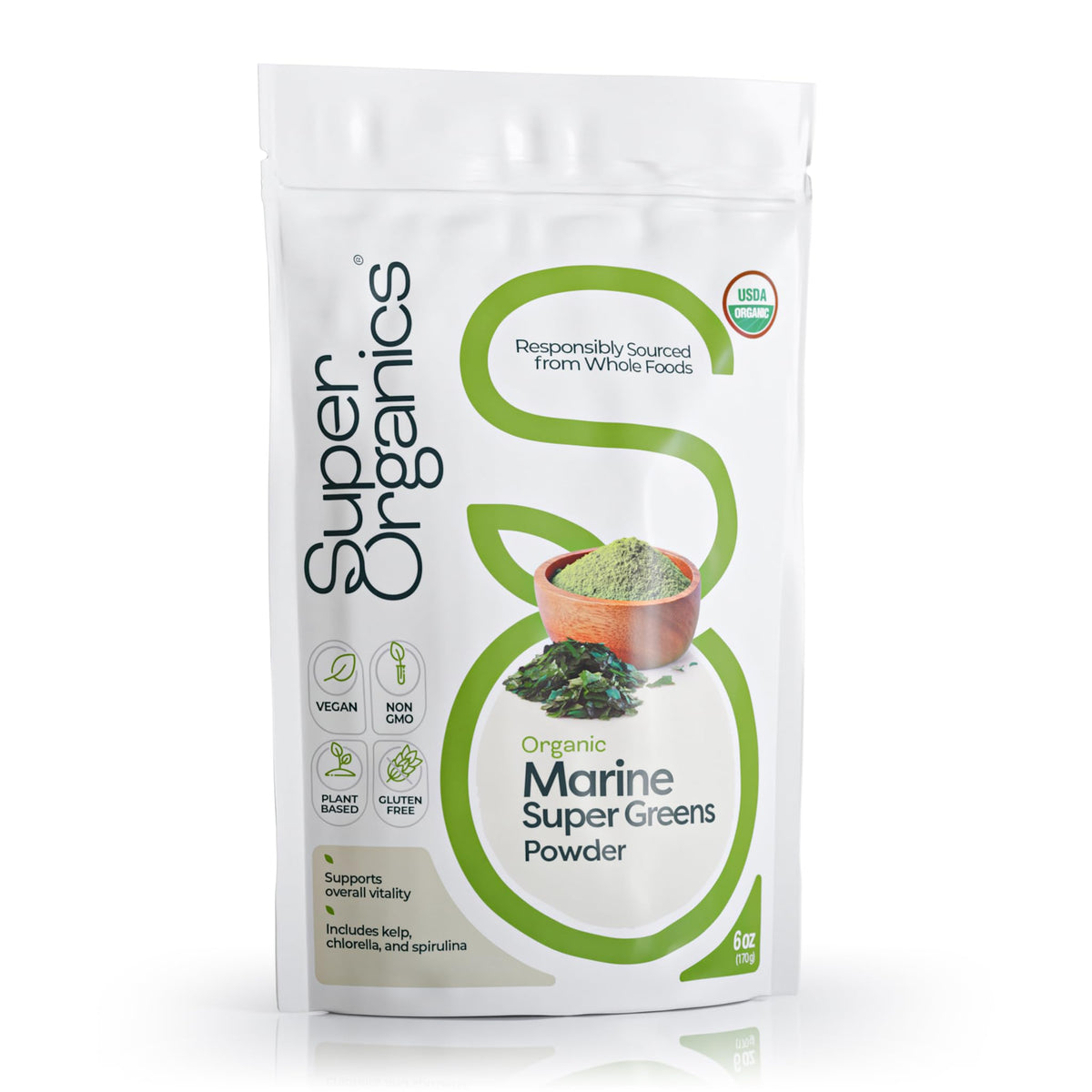 Poudre de Super Aliments Marins Super Organics 181g vue de face