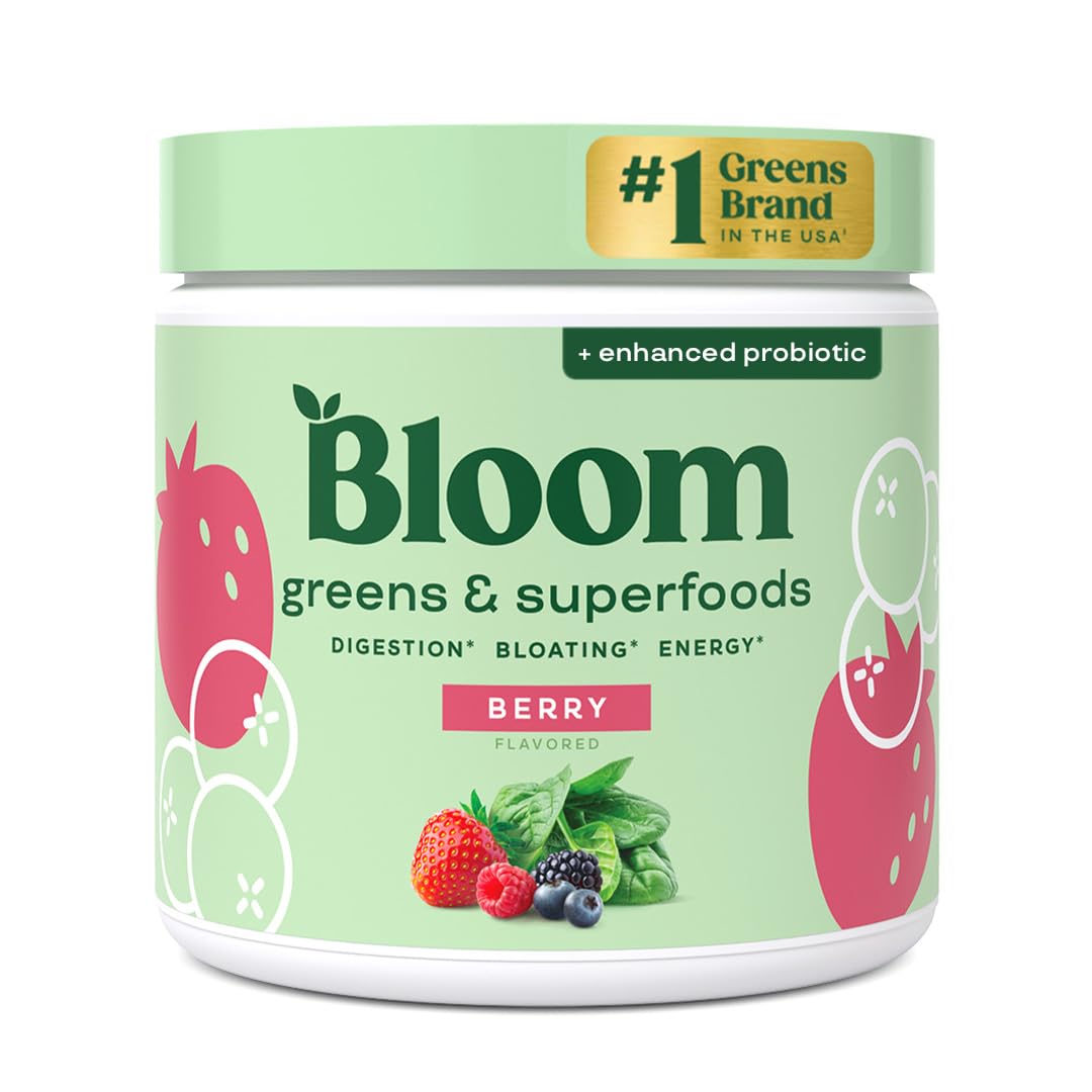 Poudre de super-aliments verts Bloom Nutrition, vue de face