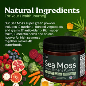 Poudre de super greens Atlantic Naturals dans un smoothie